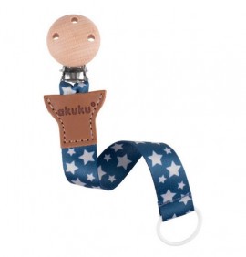 AKUKU clip Πιπίλας Μπλε Αστέρια A0584, 1τμχ