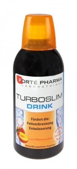 FORTE PHARMA Turboslim Drink, Mείωση της κατακράτησης υγρών, Αδυνάτισμα,  500ml , Γεύση Ροδάκινο