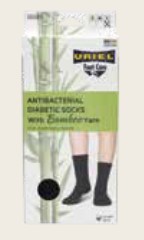 URIEL ΚΑΛΤΣΕΣ ΔΙΑΒΗΤΙΚΩΝ Καλοκαιρινες αντιβακτηριακες  Bamboo   Μαυρο SKU 392