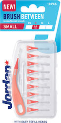 Jordan Between  Ανταλλακτικά για Μεσοδόντια Βουρτσάκια με Λαβή 0.5mm Πορτοκαλί 10τμχ