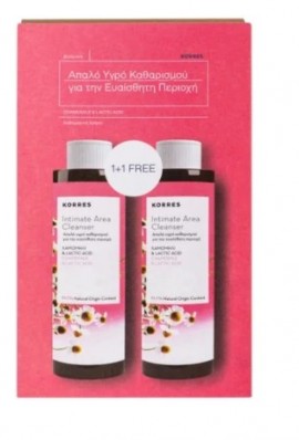 Korres Set  Intimate Area Cleanser Απαλό Υγρό Καθαρισμού για την Ευαίσθητη Περιοχή με Χαμομήλι & Lactic Acid, 2x250ml