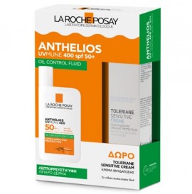 La Roche Posay Promo Anthelios UVMune 400 Oil Control Αντηλιακό Προσώπου για Λιπαρό Δέρμα SPF50+, 50ml & Δώρο Toleriane Sensitive Cream Ενυδατική Κρέμα Προσώπου για Ευαίσθητες Επιδερμίδες, 15ml, 1σετ
