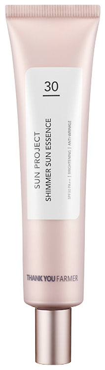 THANK YOU FARMER  Sun Project Shimmer Sun Essence SPF30 PA++ Αντηλιακό Προσώπου με Μικροπέρλες για Λάμψη, 40ml