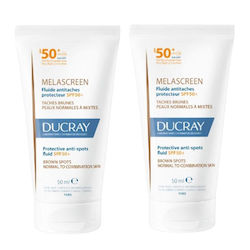Ducray Set  Melascreen Αντηλιακή Κρέμα Προσώπου SPF50+ κανονικο προς μικτο δερμα για παναδες  2χ 50 ml
