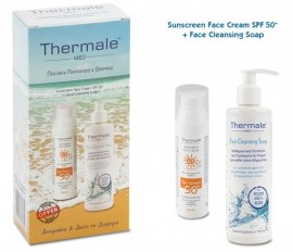 THERMALE PROMO SUNSCREEN FACE CREAM SPF 50+ 75ml & FACE CLEANSING SOAP 250ml