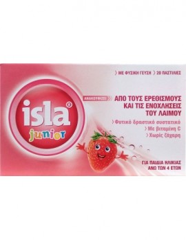 Farnasyn Isla  Junior Παστιλιες για το λαιμο  με γευση φυσικη για παιδια ανω των 4 ετων 20 παστίλιες