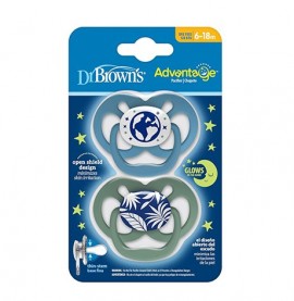 Dr Browns  Advantage Πιπίλα Σιλικονης  νυχτός  6-18 m 2 τμχ μπλε SKU PA 22004