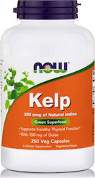 NOW Kelp 325 mcg  Συμπληρωμα διατροφης για το μεταβολισμο 250 Veg Capsules