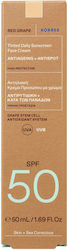 Korres Red Grape Tinted Daily Sunscreen Face Cream SPF50 Κόκκινο Σταφύλι Αντηλιακή Κρέμα Προσώπου με Χρώμα, 50ml
