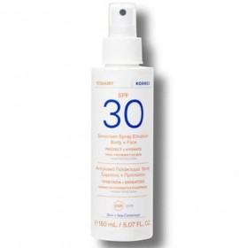 Korres Yoghurt Suncreen Spray Emulsion Αντηλιακό Γαλάκτωμα Spray Σώματος & Προσώπου SPF 30, 150ml