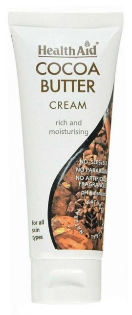 HealthAid Cocoa Butter Cream  Κρέμα βούτυρου κακάου μη λιπαρή που βοηθά στη λίπανση, την ενυδάτωση και την απαλότητα του δέρματος  75ml
