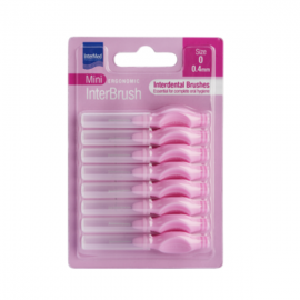 Intermed Ergonomic Mini Μεσοδόντια Βουρτσάκια με Λαβή Size 0 - 0.4mm Ροζ, 8τεμ