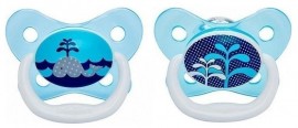 Dr Browns Prevent Contoured Πιπίλα Σιλικόνης  0-6 m 2 τμχ μπλε  SKU PV 12402