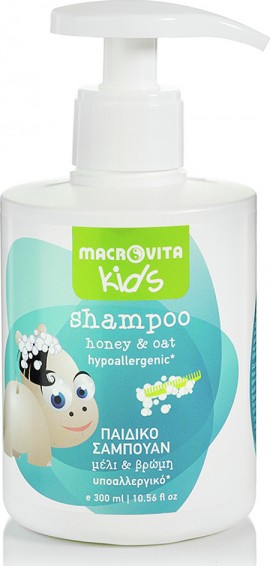 MACROVITA KIDS Shampoo, Παιδικό σαμπουάν με μέλι & βρώμη, υποαλλεργικό, 300ml