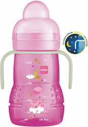 ΜΑΜ Trainer+ Night Cup Μπιμπερό Μετάβασης με Χερουλάκια, Θηλή & Στόμιο 4m+  220ml  φουξια  SKU 451
