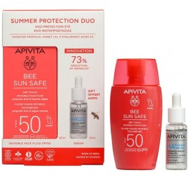 Apivita Promo Summer Protection Duo Bee Sun Safe Dry Touch Λεπτόρευστη Κρέμα Προσώπου κατά των Πανάδων & Ρυτίδων SPF50, 50ml & Δώρο HA5 Honey Repair Serum Ορός Επανόρθωσης, 10ml, 1σετ