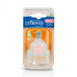 Dr Browns Νatural flow  Θηλή Σιλικόνης με Φαρδύ Λαιμό για Πρόωρα Βρέφη 0m+, 2 τμχ SKU WN 0201
