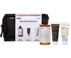 Korres Μen Care Athenian Grooming Bergamot & Leather Άρωμα, 100ml, Αντιγηραντική Κρέμα Προσώπου & Ματιών, 20ml, Gel Καθαρισμού για Πρόσωπο & Γένια, 20ml & Δώρο Νεσεσέρ, 1τεμ, 1σετ