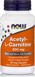 NOW Acetyl-L Carnitine 500 mg Αμινοξεα 50  Veg Capsules