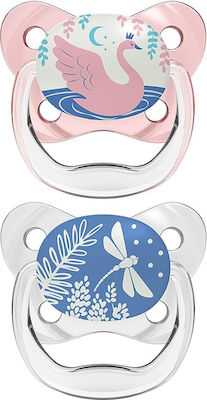 Dr. Browns Ορθοδοντικές Πιπίλες Σιλικόνης  0-6 m Νυκτός Κύκνος / Λιβελούλα 2τμχ SKU PV 12007