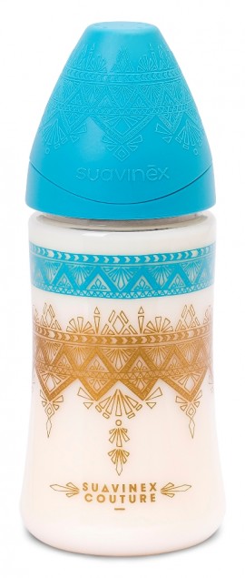 Suavinex Premium silicone  Μπιμπερό 270 ml Πλαστικό 3P με Θηλή Σιλικόνης 0+m, LIGHT BLUE 1τμχ SKU3162102