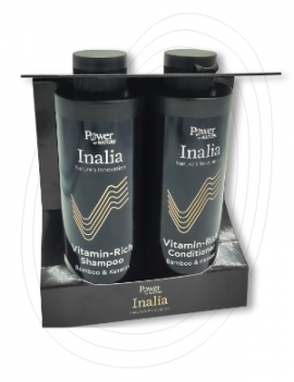 POWER HEALTH Inalia Set Vitamin-Rich Shampoo + Conditioner Bamboo & Keratin Σαμπουάν και μαλακτική πλούσια σε βιταμίνες για δύναμη & όγκο με εκχύλισμα μπαμπού και κερατίνη