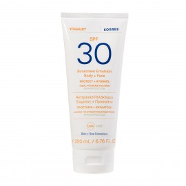 Korres Yoghurt Sunscreen Emulsion SPF 30 Body + Face Αντιηλιακο Γαλακτωμα σωματος και προσωπου  200ml