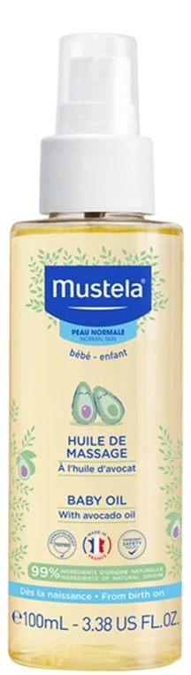 Mustela Baby Oil Spray, Ενυδατικό λάδι για Μασάζ για τη Φροντίδα του Βρεφικού Δέρματος, 100ml