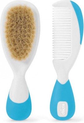 CHICCO Set Βρεφική Βούρτσα & Χτένα 0+m 2τμχ μπλε  SKU 130307