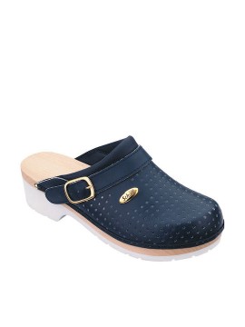 SCHOLL SUPER COMFORT Unisex, Ανατομικό Δερμάτινο Σαμπό, Χρώμα Μπλέ Σκούρο,N 36 SKU F 201761040360