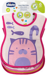 CHICCO Easy Meal  Bib 6+m  Σαλιάρα Υφασμάτινη με Αυτοκόλλητο  3 τμχ
