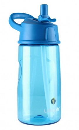 Little Life  Flip - Top  Πλαστικό Παγούρι με Καλαμάκι   3+ ετών Μπλε, 550ml