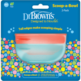 Dr.Browns Set Μπωλ Φαγητού  4+ m 2τμχ μπλε-κοκκινο SKU TF 021