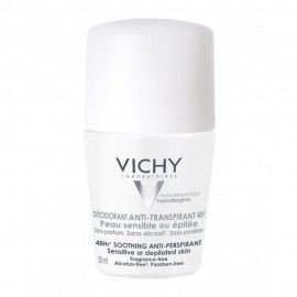 Vichy Deodorant 48hrs Skin Roll On 48ωρη Αποσμητική Φροντίδα για Ευαίσθητες ή & Αποτριχωμένες Επιδερμίδες, 50ml