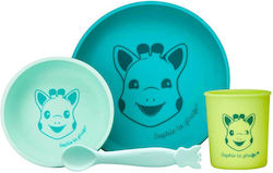 SOPHIE LA GIRAFE  Set Repas silicone  Σετ Φαγητού από Σιλικόνη με Αντιολισθητική Βάση  6+ m  4τμχ SKU 480001