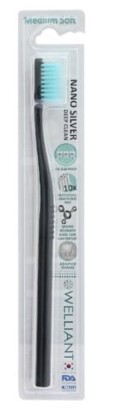 Welliant Οδοντόβουρτσα Medium Soft Α-3 Nano Silver Deep Clean, Μαυρο 1 τμχ