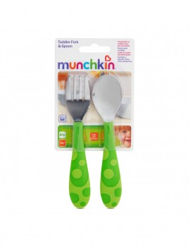 MUNCHKIN todler fork and spoon  12+ m 2 τμχ πρασινο