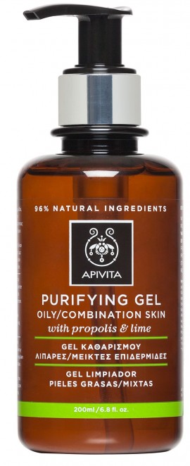 APIVITA Cleansing Gel Καθαρισμού για Λιπαρές/Μεικτές Επιδερμίδες με πρόπολη & lime 200ml
