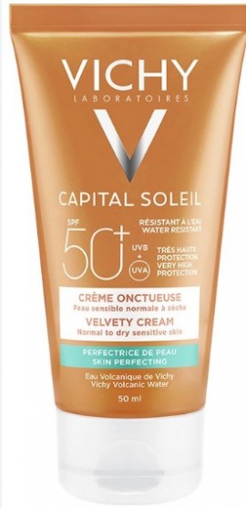 VICHY Ideal Soleil Velvety Cream SPF50+ Αντιηλιακή Κρέμα για Βελούδινη Επιδερμίδα, 50ml