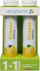 HELENVITA Set Vitamin C  Βιταμίνη για το Ανοσοποιητικό 1000mg Λεμόνι 2 x 20 αναβράζοντα δισκία 1+1 ΔΩΡΟ