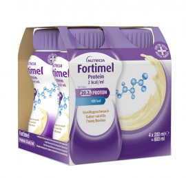 Nutricia Fortimel Protein Vanilla Extra 2 Kcal Υπερπρωτεϊνικό (20.2gr protein, 400Kcal) & Yπερθερμιδικό Πόσιμο Θρεπτικό Σκεύασμα Όγκου με Γεύση Βανίλια 4x200g