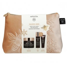 Apivita Promo Queen Bee με Αντιγηραντική Κρέμα Πλούσιας Υφής, 50ml & Δώρο Αντιγηραντικός Ορός Προσώπου, 10ml, Κρέμα Ματιών, 5ml & Νεσεσέρ, 1τεμ, 1σετ