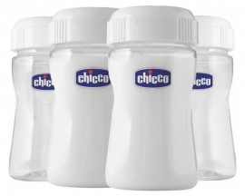 CHICCO Μπουκάλια 150ml Διατήρησης Μητρικού Γάλακτος Με Θηλή Σιλικόνης (συσκευασία 4 Τμχ)  SKU 07929-00