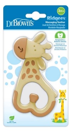 Dr Browns Ridgees Girafe Massaging Teether 3m+ Μπεζ Καμηλοπαρδαλη  SKU TE 450