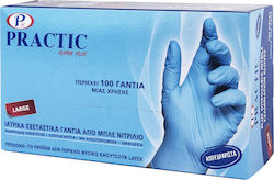 PRACTIC  Super Plus Γάντια Νιτριλίου Χωρίς Πούδρα σε Μπλε Χρώμα 100τμχ