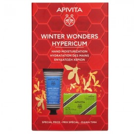 APIVITA Set Winter Wonders Hypericum Promo Hand Cream Κρέμα Χεριών για Ξηρά & Σκασμένα Χέρια, 50ml & Natural Soap Φυσικό Σαπούνι με Ελιά, 125gr
