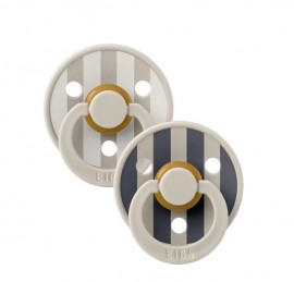 BIBS Colour studio collection Round Natural Rubber +6m, Size 2, Πιπίλες Καουτσούκ Sand Mix 2 τμχ SCU 12022105