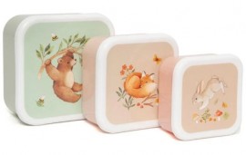 Petit Monkey   Bear and Friends Set με 3 Φαγητοδοχεία  Veraman
