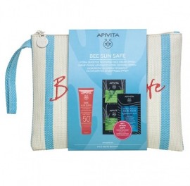 Apivita Promo Bee Sun Safe Hydra Sensitive Soothing Face Cream Καταπραϋντική Κρέμα Προσώπου για Ευαίσθητες Επιδερμίδες SPF50+ 50ml & Δώρο Μάσκα Αλόη 2x8ml + Μάσκα Μαλλιών 20ml