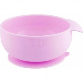CHICCO Easy Bowl 6+m  Μπολ Σιλικόνης με Βεντούζα Ροζ SKU 14372